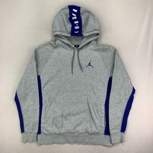 Nike Jordan Sweatshirt Mens L Gray‎ Hooded Polka Dot Pullover Gym Active